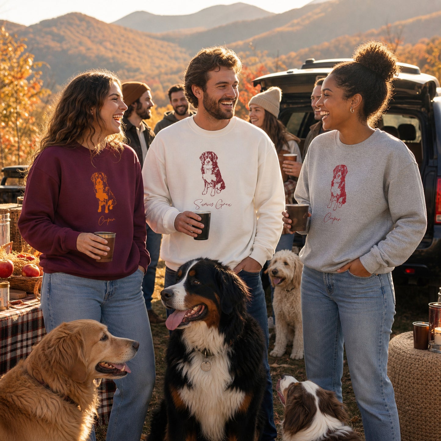 Personalized Blacksburg Dog Sweatshirt | Modern Sketch Photo Upload
