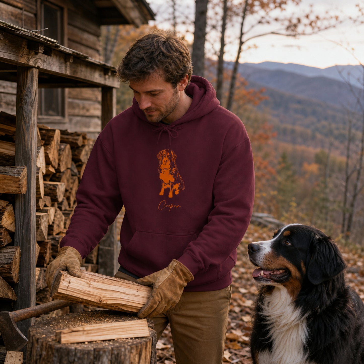 Personalized Blacksburg Dog Hoodie | Modern Sketch Photo Upload