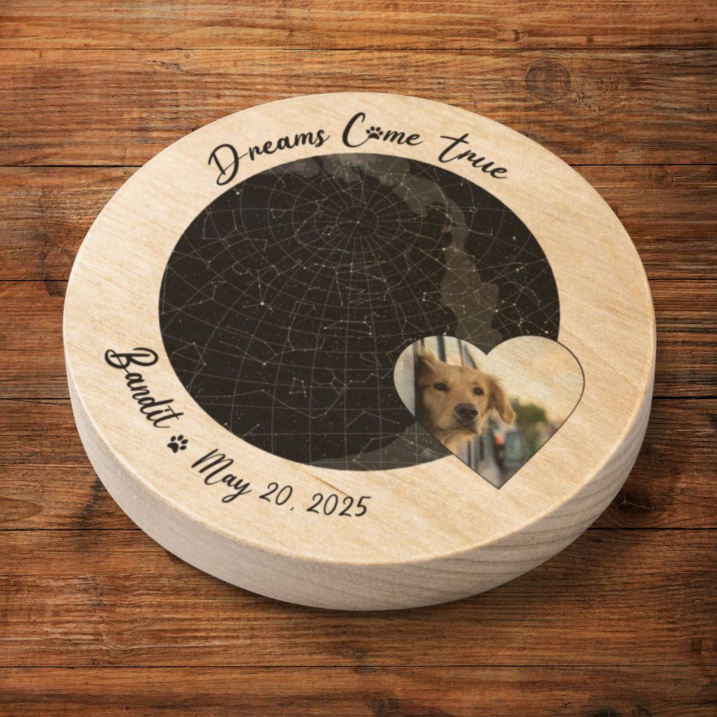 Personalized Wooden Bottle Opener: Gotcha Day Dreams with Your Dog's Photo & Name