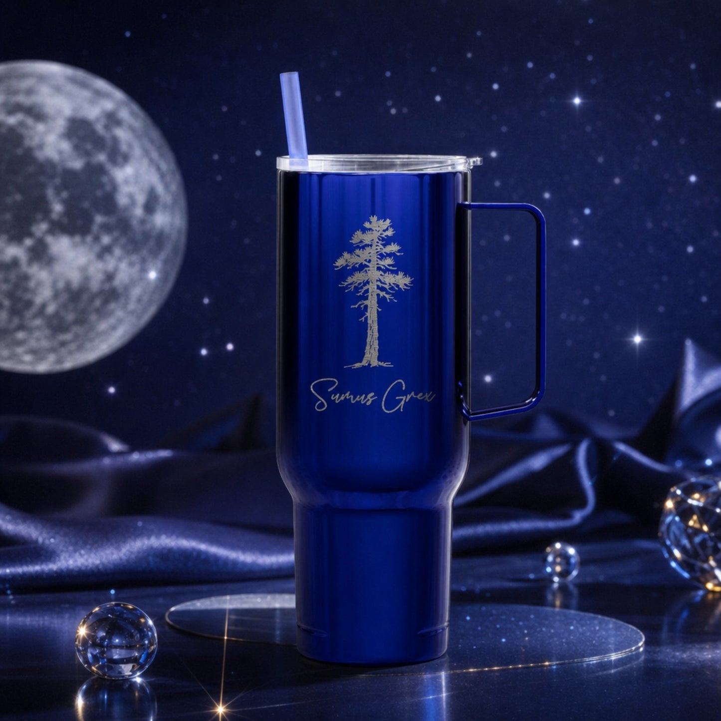 "Canis Major" Custom Pet Constellation 40oz Recycled Travel Tumbler – Royal Blue_Doggo Mojo_Travel Tumbler_3
