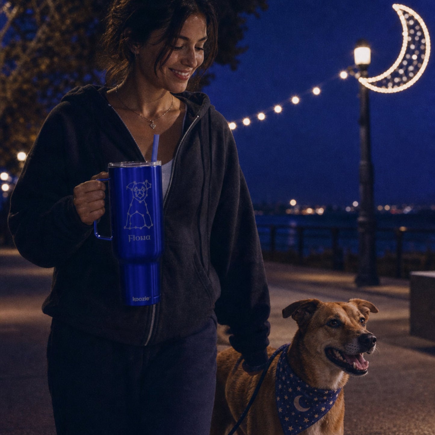 "Canis Major" Custom Pet Constellation 40oz Recycled Travel Tumbler – Royal Blue_Doggo Mojo_Travel Tumbler_4