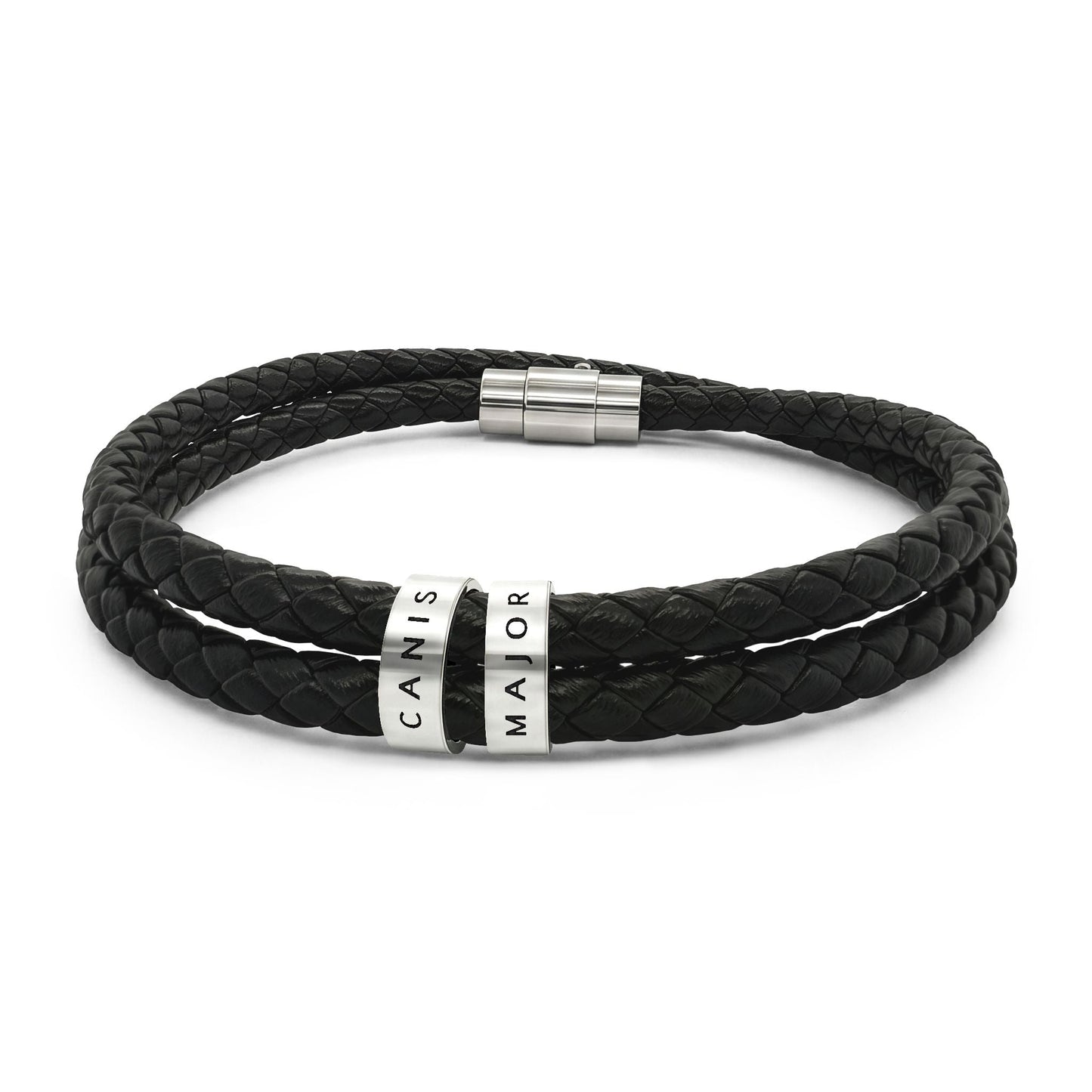 "Canis Major" Men's Leather Beaded Bracelet - Black_Doggo Mojo_Accessories_6