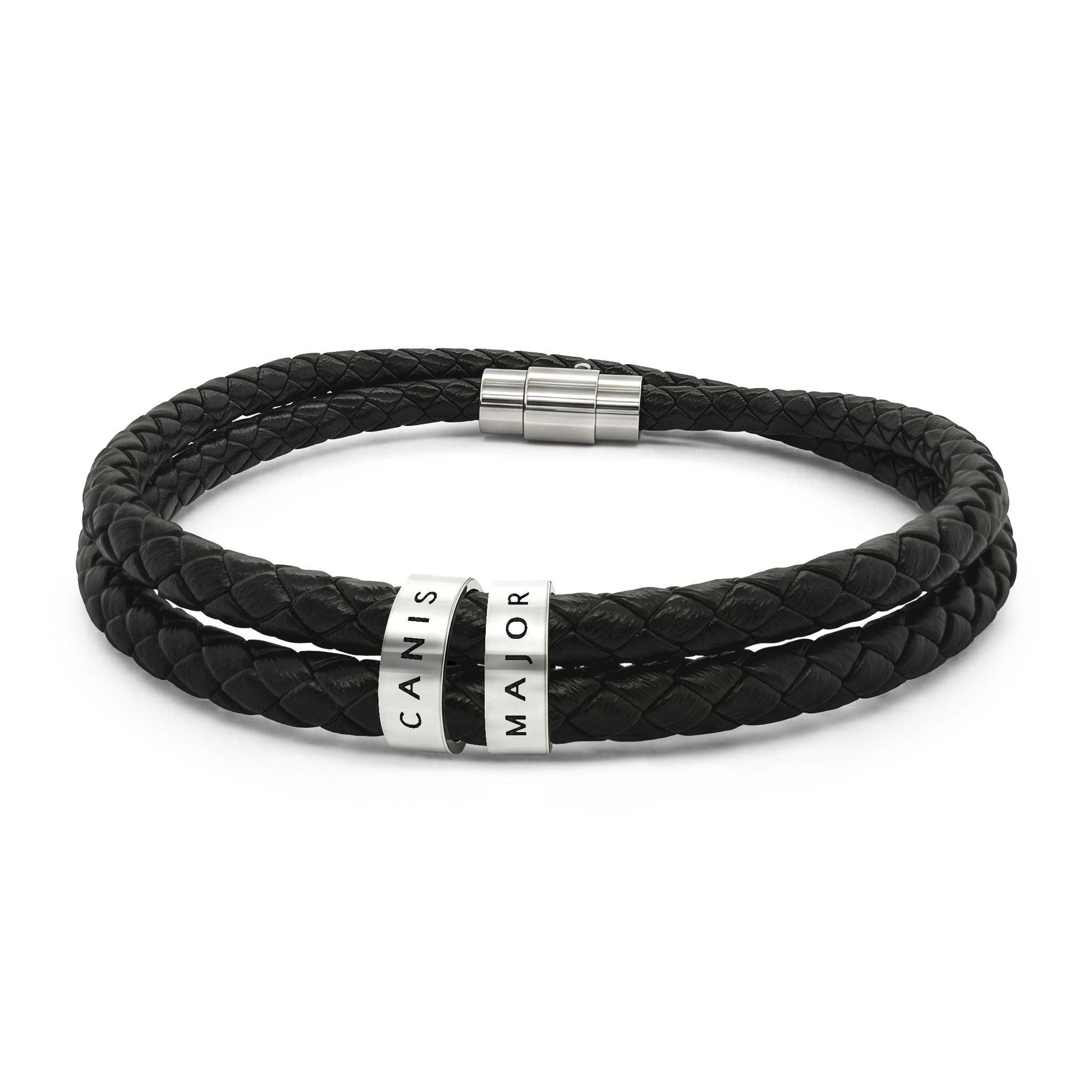 "Canis Major" Men's Leather Beaded Bracelet - Black_Doggo Mojo_Accessories_6