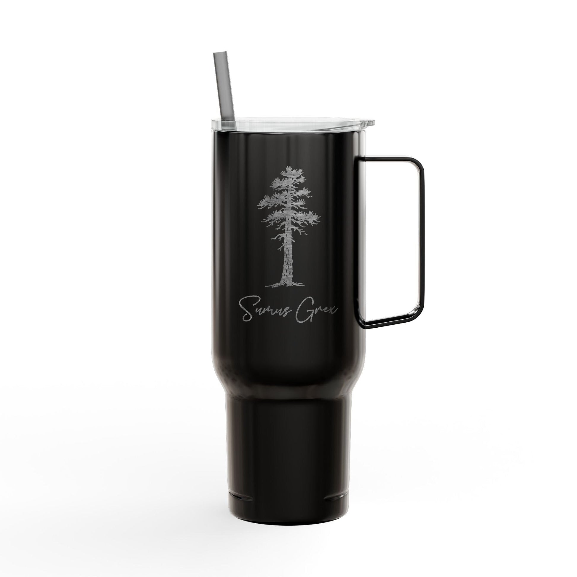 Custom Pet Sketch 40oz Recycled Travel Tumbler - Midnight Black_Doggo Mojo_Travel Tumbler_9
