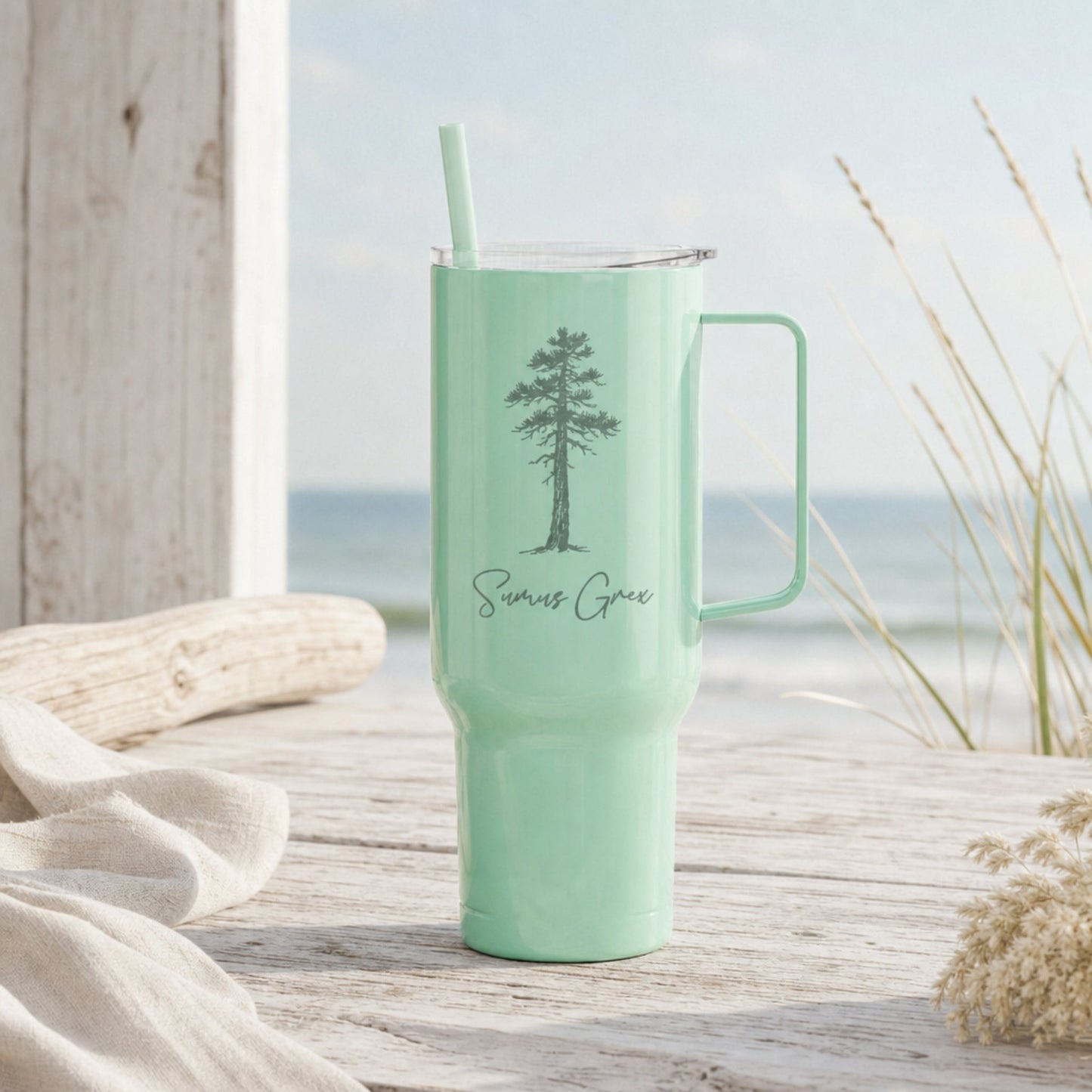 Custom Pet Sketch 40oz Recycled Travel Tumbler - Mint Frost_Doggo Mojo_Travel Tumbler_3