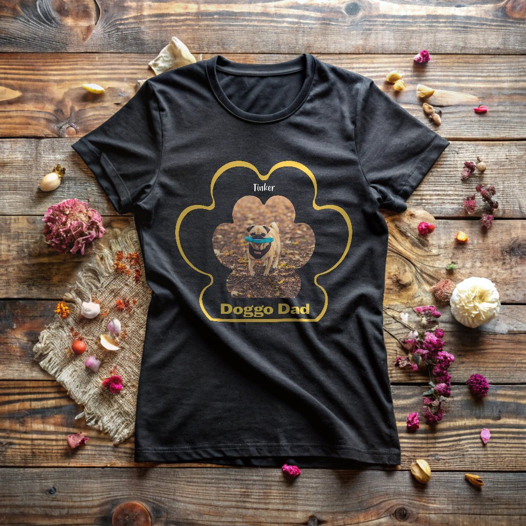 Doggo Dad T-Shirt with Custom Dog Photo_Doggo Mojo_T-shirts_Black_S_3