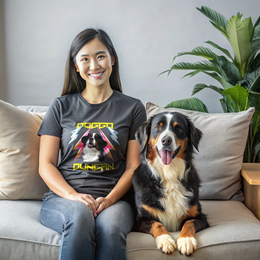 Electric Storm Doggo Nero T-Shirt with Custom Photo_Doggo Mojo_T-shirts_Black_S_1