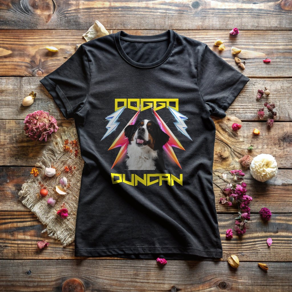 Electric Storm Doggo Nero T-Shirt with Custom Photo_Doggo Mojo_T-shirts_Black_S_3