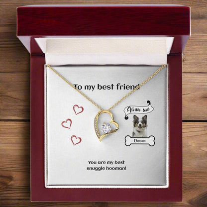 Forever Love Heart Necklace with Custom Photo_Doggo Mojo_Necklaces_14k White Gold Finish_Luxury Box_4