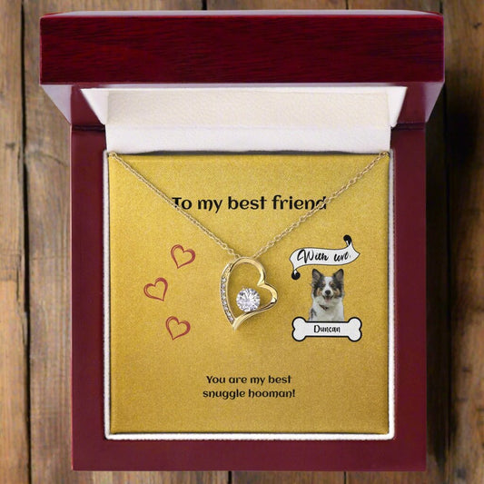 Forever Love Heart Necklace with Custom Photo_Doggo Mojo_Necklaces_18k Yellow Gold_Luxury Box_1