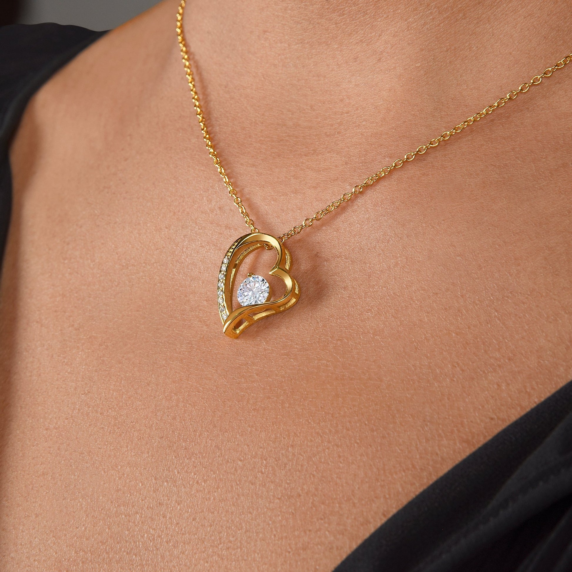 Forever Love Heart Necklace with Custom Photo_Doggo Mojo_Necklaces_18k Yellow Gold_Luxury Box_2