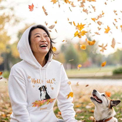 Hello Fall Doggo Hoodie with Custom Dog Photo_Doggo Mojo_Hoodies_Athletic Heather_S_3