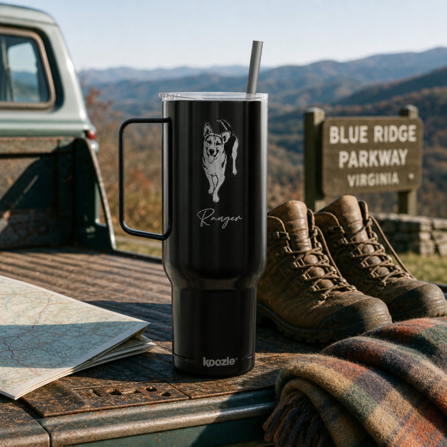 Heritage Custom Dog Sketch 40oz Travel Tumbler – Midnight Black_Doggo Mojo_Travel Tumbler_2