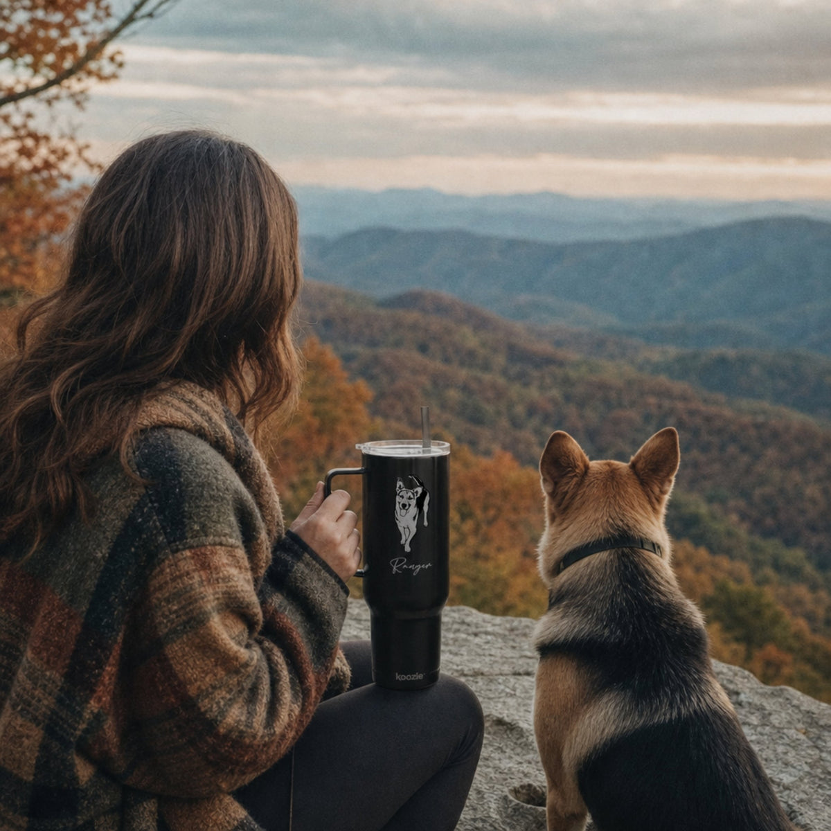 Heritage Custom Dog Sketch 40oz Travel Tumbler – Midnight Black_Doggo Mojo_Travel Tumbler_4