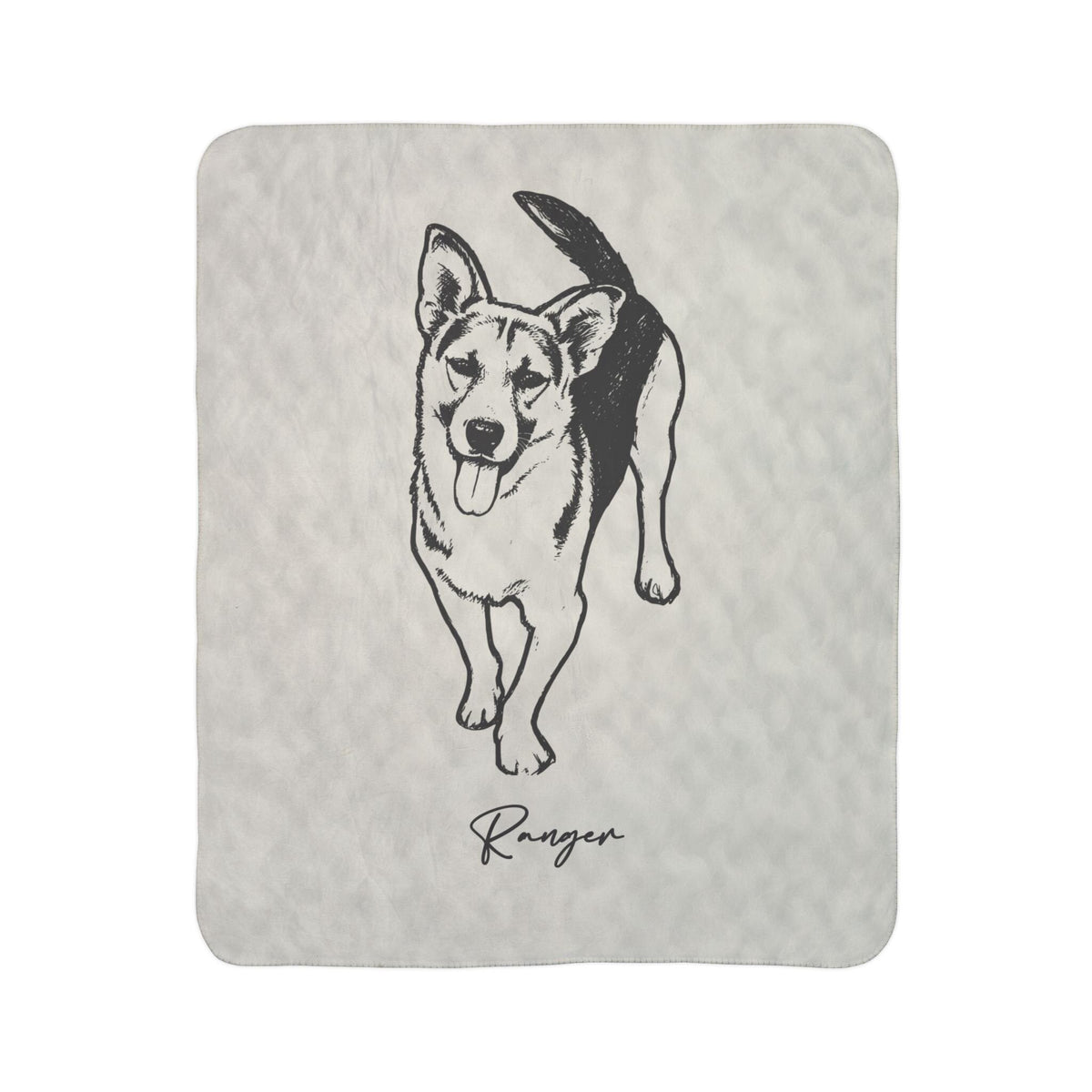 Heritage Custom Dog Sketch Sherpa Fleece Blanket | Doggo Mojo_Doggo Mojo_Sherpa Blankets_7