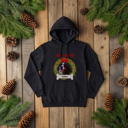 Ho Ho Ho! Your Dog's Personalized Christmas Hoodie with Custom Photo_Doggo Mojo_Hoodies_Black_S_4