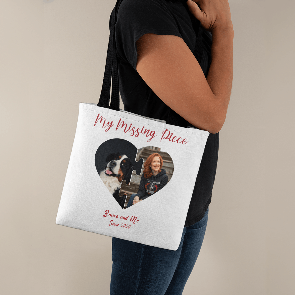 Interlocking Hearts Tote: Your Dog & You, Together_Doggo Mojo_Tote Bags_White_16" x 16"_2