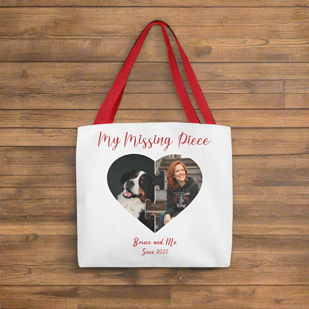 Interlocking Hearts Tote: Your Dog & You, Together_Doggo Mojo_Tote Bags_8