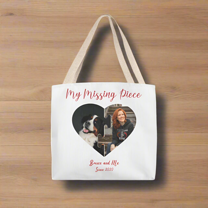 Interlocking Hearts Tote: Your Dog & You, Together_Doggo Mojo_Tote Bags_6