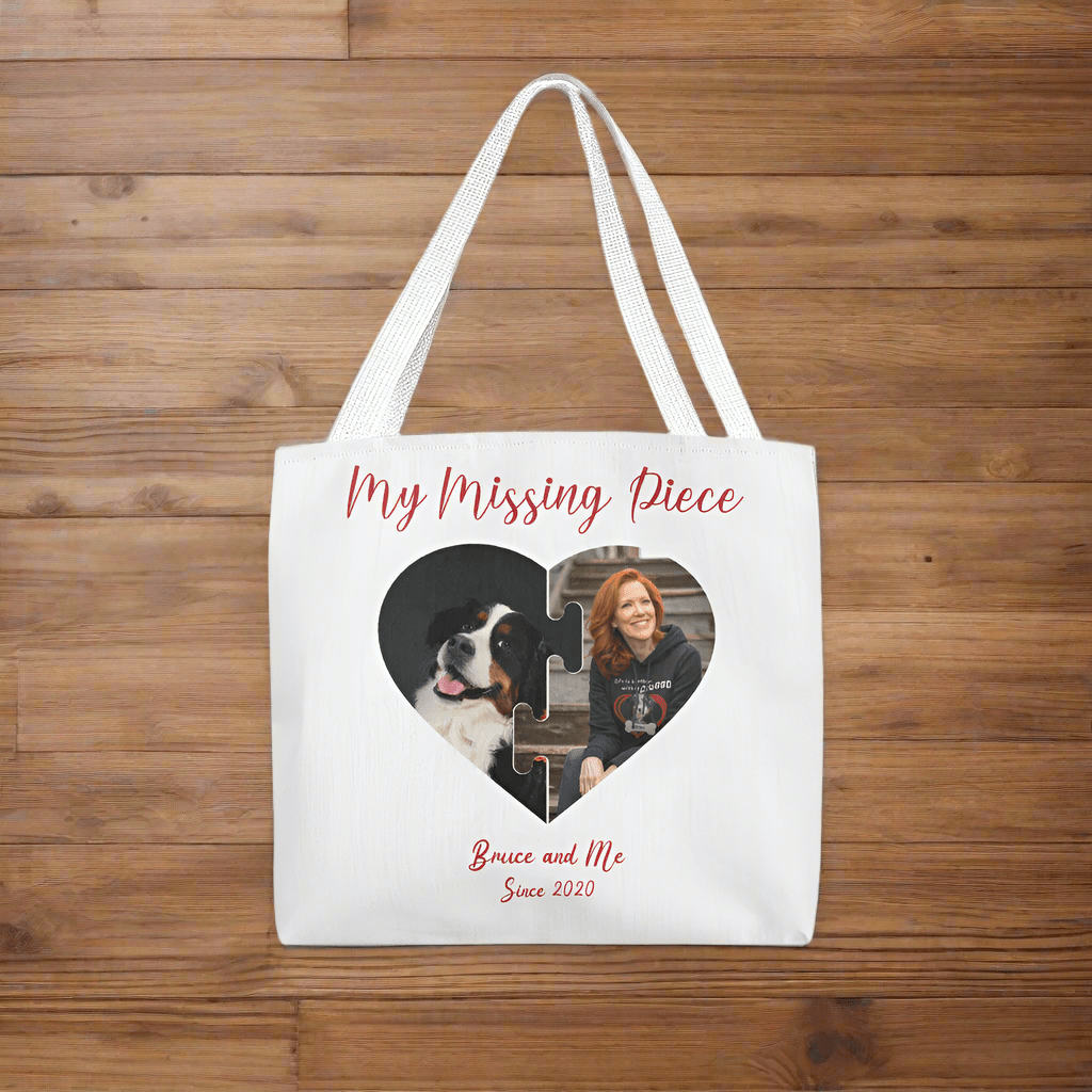 Interlocking Hearts Tote: Your Dog & You, Together_Doggo Mojo_Tote Bags_White_16" x 16"_3