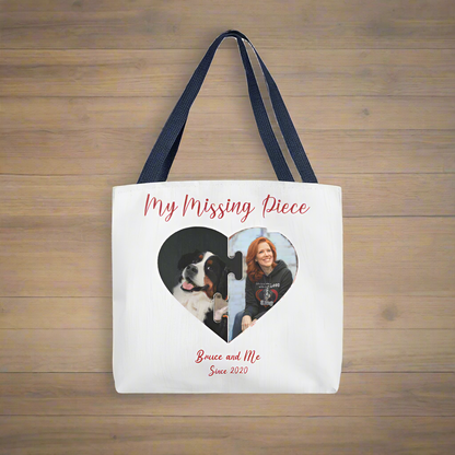 Interlocking Hearts Tote: Your Dog & You, Together_Doggo Mojo_Tote Bags_7