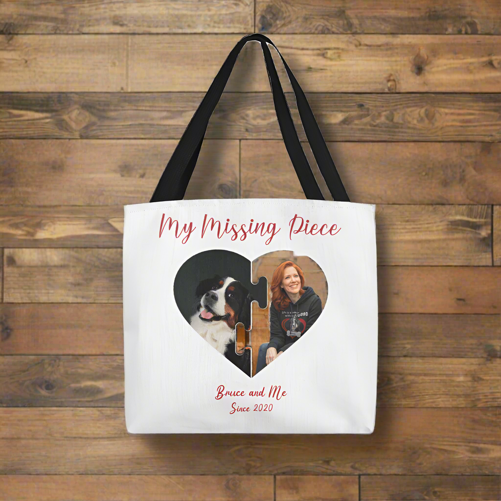 Interlocking Hearts Tote: Your Dog & You, Together_Doggo Mojo_Tote Bags_5