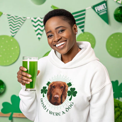 "Irish I Were a Dog" St. Patrick's Day Hoodie with Photo Upload_Doggo Mojo_Hoodies_3