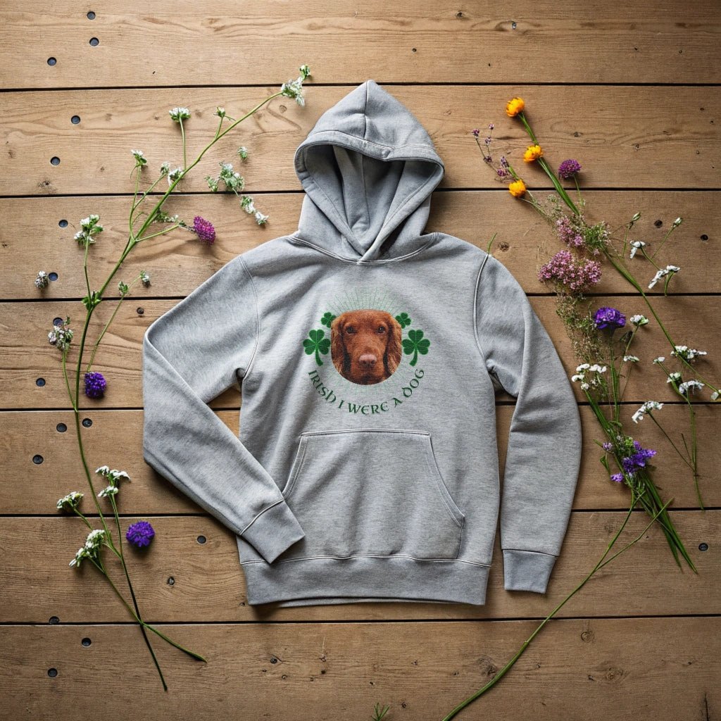 "Irish I Were a Dog" St. Patrick's Day Hoodie with Photo Upload_Doggo Mojo_Hoodies_5