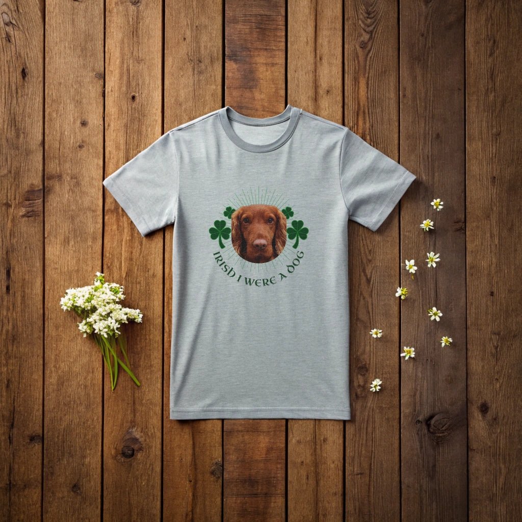 "Irish I Were a Dog" St. Patrick's Day T-Shirt with Photo Upload_Doggo Mojo_T-shirts_5