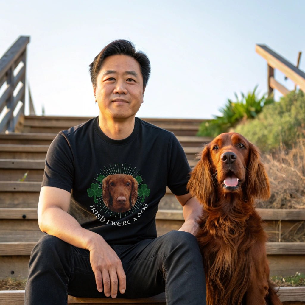 "Irish I Were a Dog" St. Patrick's Day T-Shirt with Photo Upload_Doggo Mojo_T-shirts_1