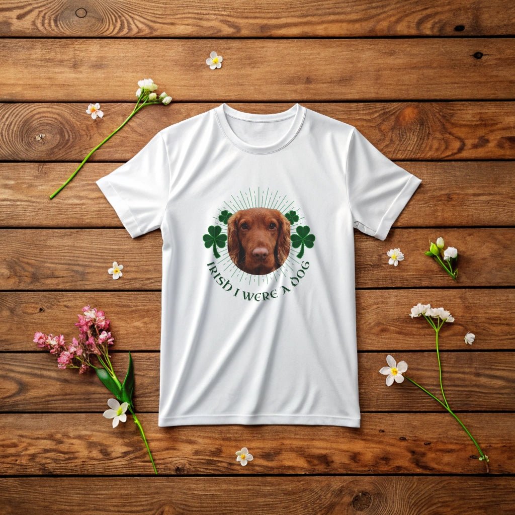 "Irish I Were a Dog" St. Patrick's Day T-Shirt with Photo Upload_Doggo Mojo_T-shirts_6