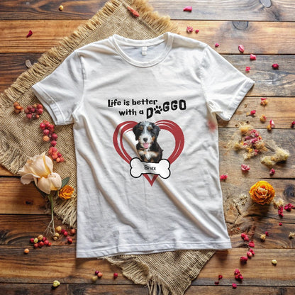 Life is Better With a Doggo T-Shirt With Custom Dog Photo_Doggo Mojo_T-shirts_White_S_4