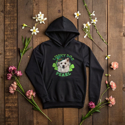 "Lucky Dog" St. Patrick's Day Hoodie with Photo Upload & Name_Doggo Mojo_Hoodies_4