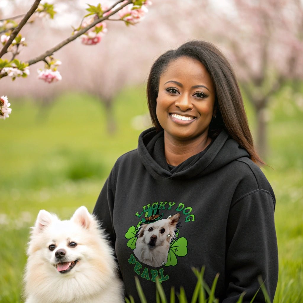 "Lucky Dog" St. Patrick's Day Hoodie with Photo Upload & Name_Doggo Mojo_Hoodies_1