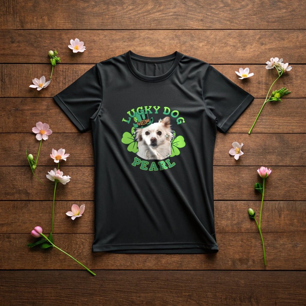 "Lucky Dog" St. Patrick's Day T-Shirt with Photo Upload & Name_Doggo Mojo_T-shirts_4