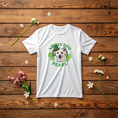 "Lucky Dog" St. Patrick's Day T-Shirt with Photo Upload & Name_Doggo Mojo_T-shirts_6