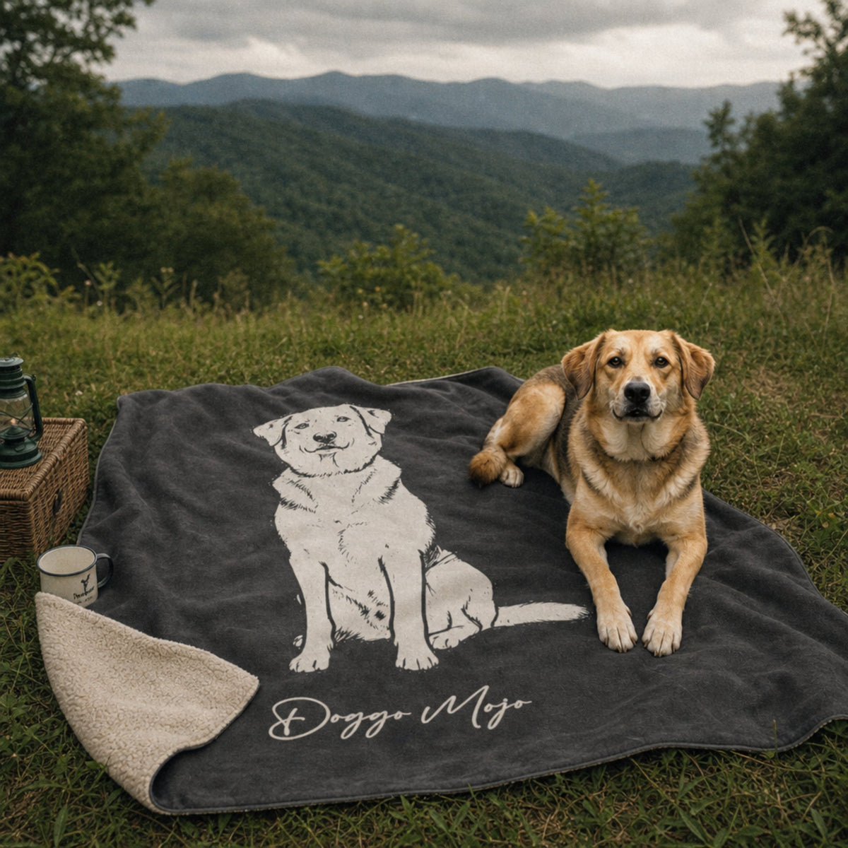 Modern Sketch Artist's Edition Sherpa Blanket | Mojo Original Dog Art Throw_Doggo Mojo_Sherpa Blankets_3