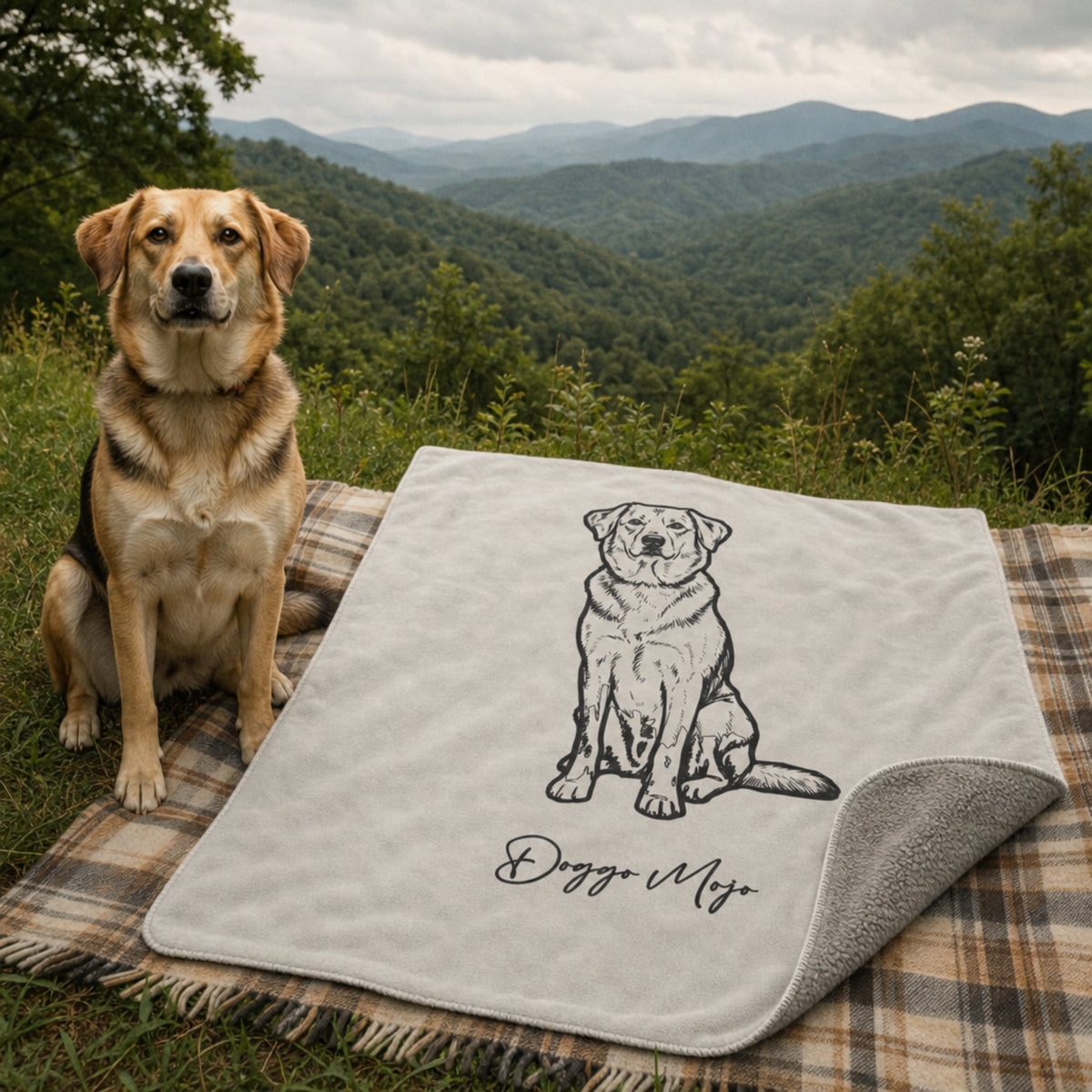 Modern Sketch Artist's Edition Sherpa Blanket | Mojo Original Dog Art Throw_Doggo Mojo_Sherpa Blankets_4
