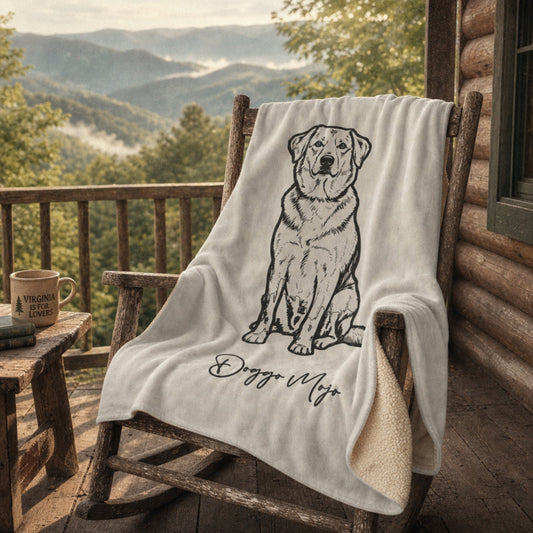 Modern Sketch Artist's Edition Sherpa Blanket | Mojo Original Dog Art Throw_Doggo Mojo_Sherpa Blankets_2