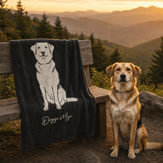 Modern Sketch Artist's Edition Velveteen Blanket | Mojo Original Dog Art_Doggo Mojo_Velveteen Blankets_2