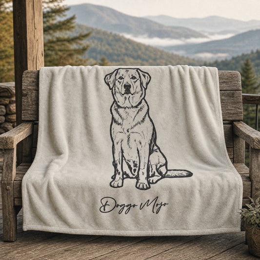 Modern Sketch Artist's Edition Velveteen Blanket | Mojo Original Dog Art_Doggo Mojo_Velveteen Blankets_1