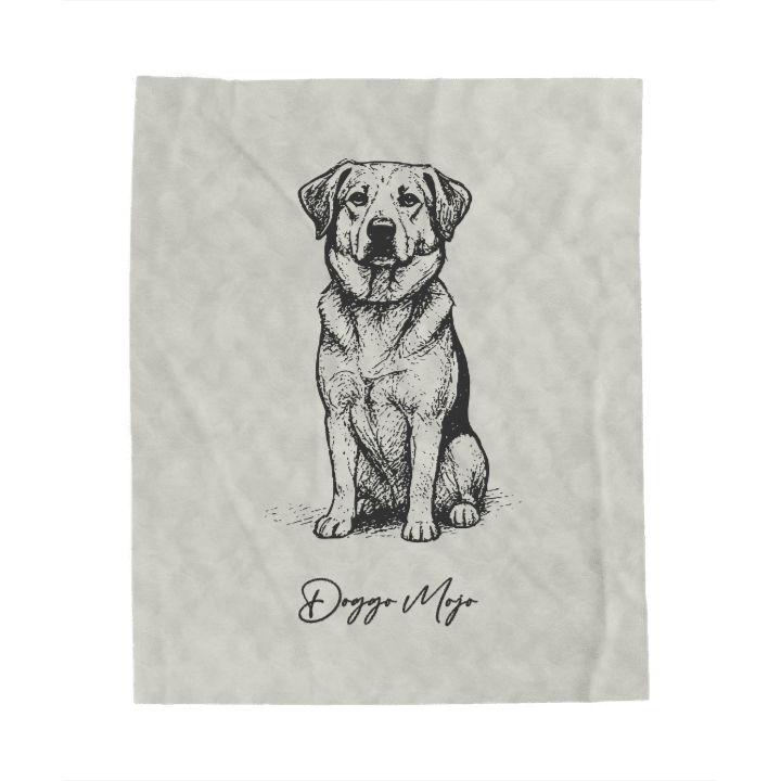 Modern Sketch Artist's Edition Velveteen Blanket | Mojo Original Dog Art_Doggo Mojo_Blankets_10