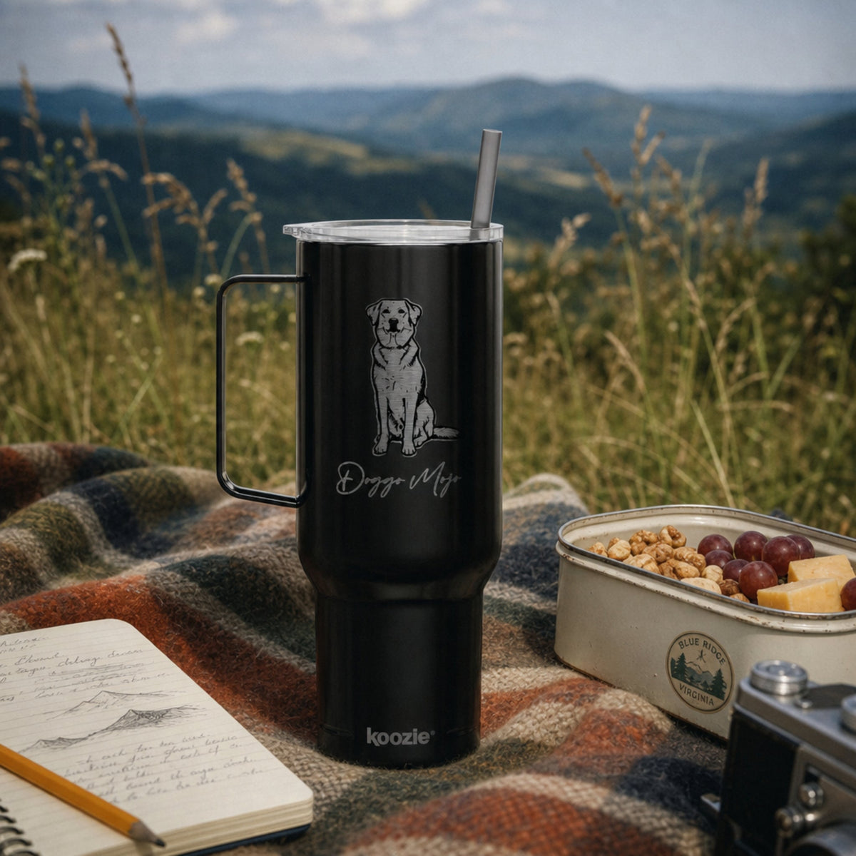Mojo Original 40oz Travel Tumbler – Matte Black Laser Engraved_Doggo Mojo_Travel Tumbler_2