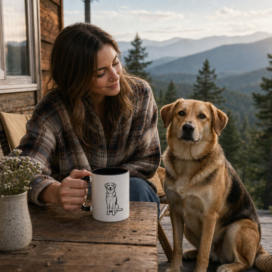 Mojo Original Mug | Minimalist Dog Sketch & Jack Pine Art_Doggo Mojo_Ceramic Mugs_1
