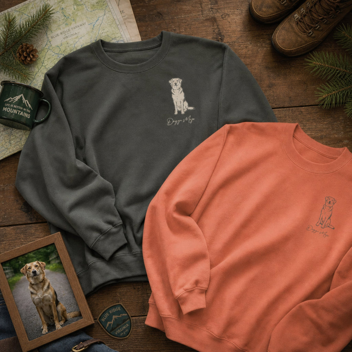 Mojo Original Sweatshirt | Minimalist Dog Sketch Comfort Colors Crewneck_Doggo Mojo_Sweatshirt_5