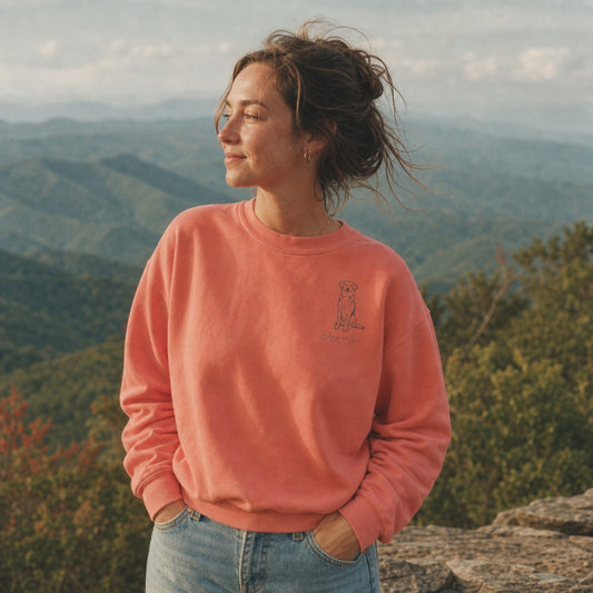 Mojo Original Sweatshirt | Minimalist Dog Sketch Comfort Colors Crewneck_Doggo Mojo_Sweatshirt_2