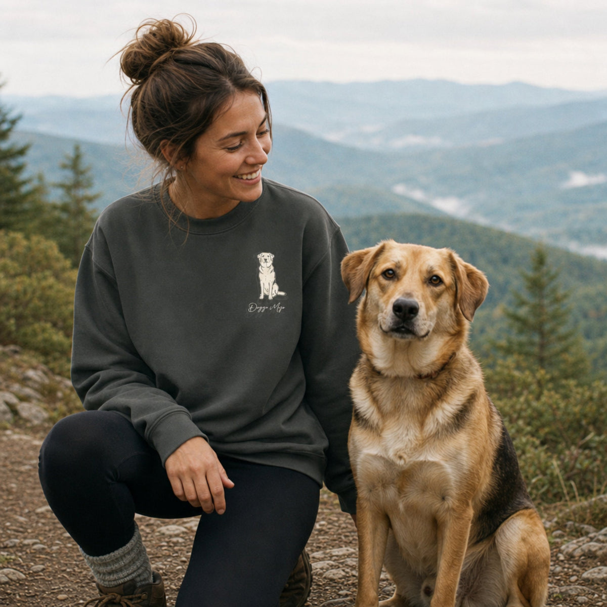 Mojo Original Sweatshirt | Minimalist Dog Sketch Comfort Colors Crewneck_Doggo Mojo_Sweatshirt_1