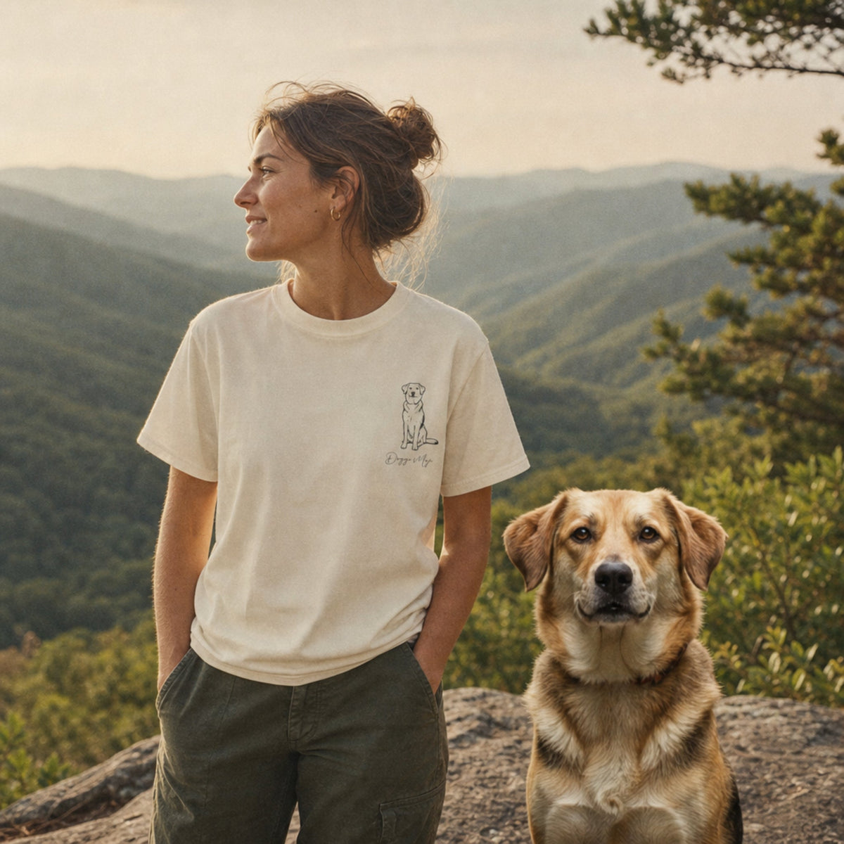 Mojo Original T-Shirt | Minimalist Dog Sketch Comfort Colors Tee_Doggo Mojo_T-shirts_4