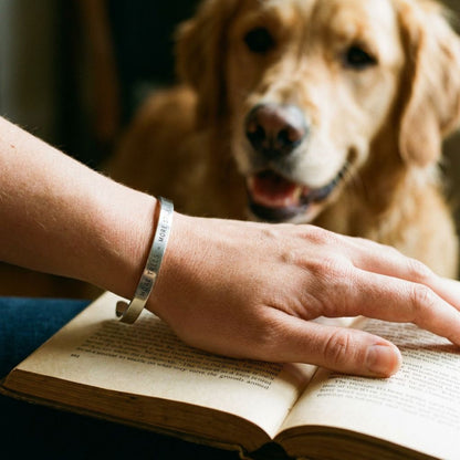 "More Trees = More Sticks" Cuff Bracelet - Silver_Doggo Mojo_Jewelry_4