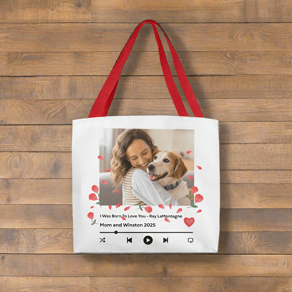 Music Lovers Tote: Featuring Your Favorite Song & Pet Photo_Doggo Mojo_Tote Bags_8